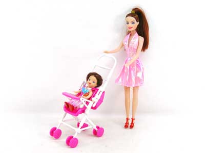 11.5"Doll & Go-cart(2in1) toys