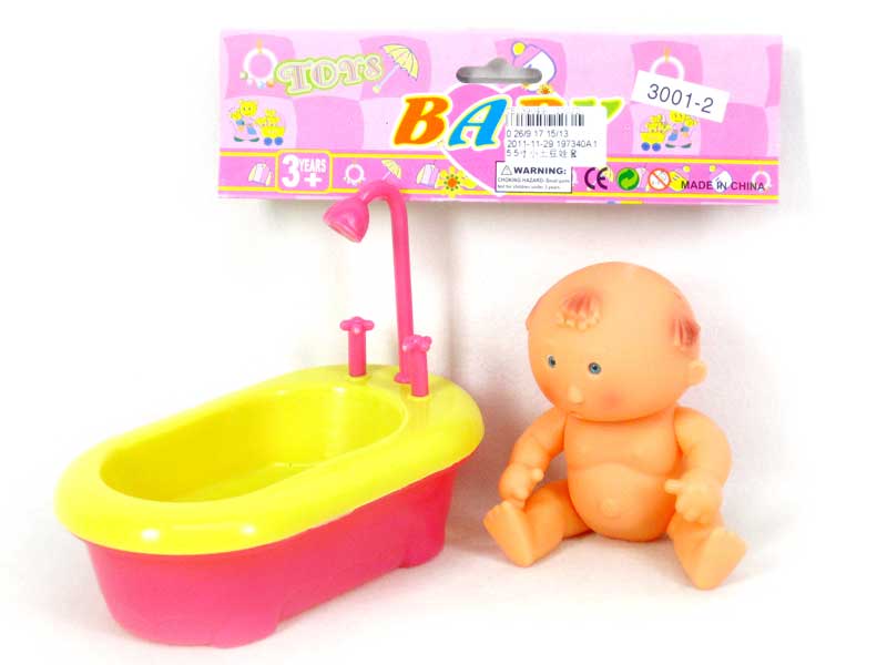 5.5"Doll & Plunge Bath toys