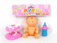 5.5"Doll & Baby Carriage & Feeding-bottle