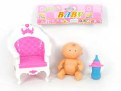 5.5"Doll & Chair & Feeding-bottle