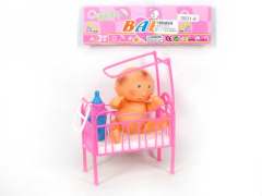 5.5"Doll & Bed & Feeding-bottle