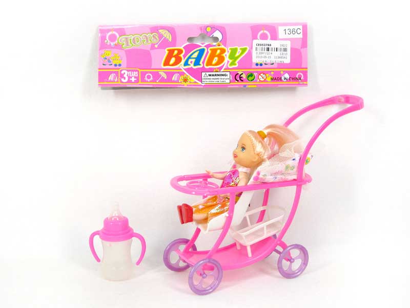 3.5"Doll Set & Go-cart toys