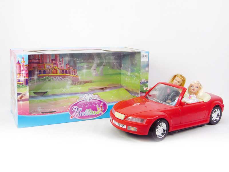 Doll Set & Free Wheel Sports Car toys