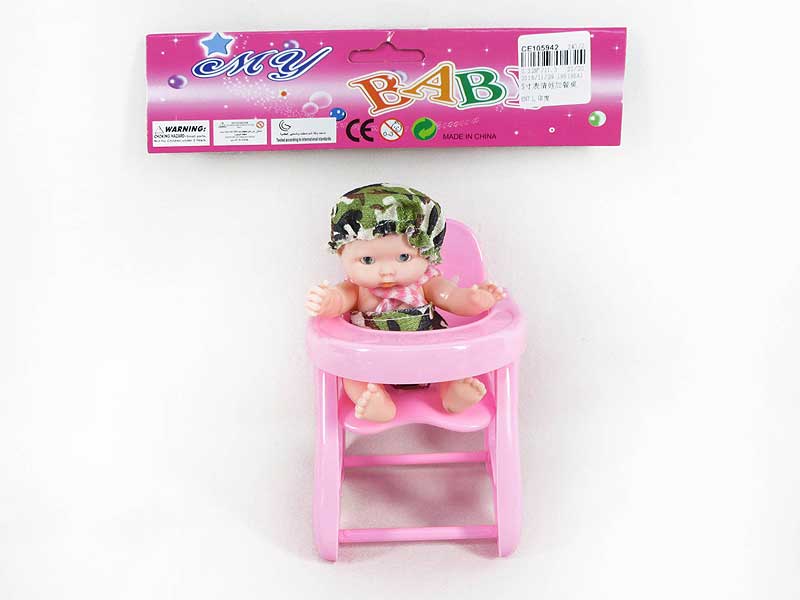 5inch Brow Doll & Dining Table toys