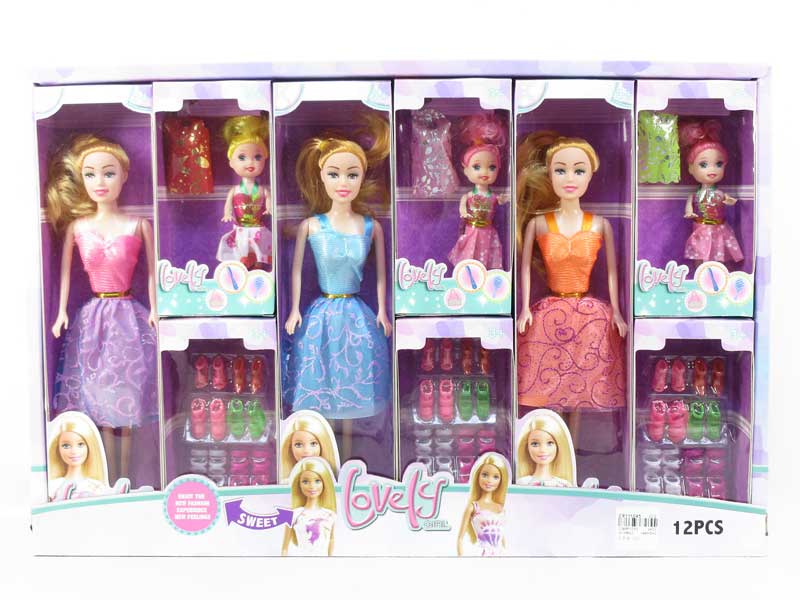 Solid Body Doll Set(12in1) toys