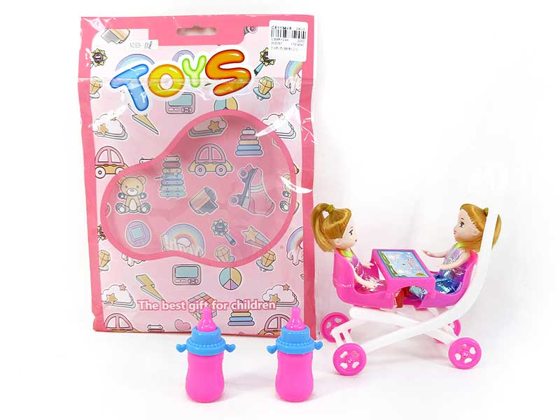 3inch Doll  Set & Go-cart(2in1) toys
