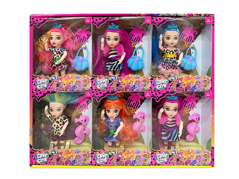 6inch Solid Body Doll Set(6in1) toys