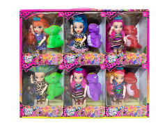 6inch Solid Body Doll Set(6in1)