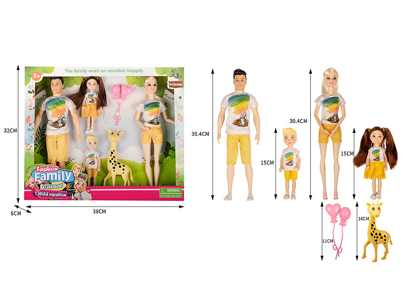 Solid Body Doll Set(4in1) toys