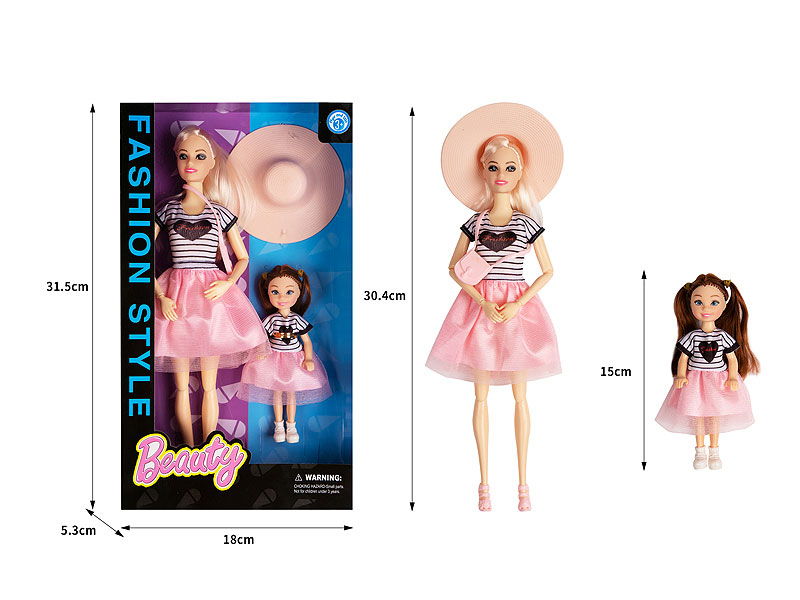 11.5inch Solid Body Doll & 5.5inch Solid Body Doll Set(2in1) toys