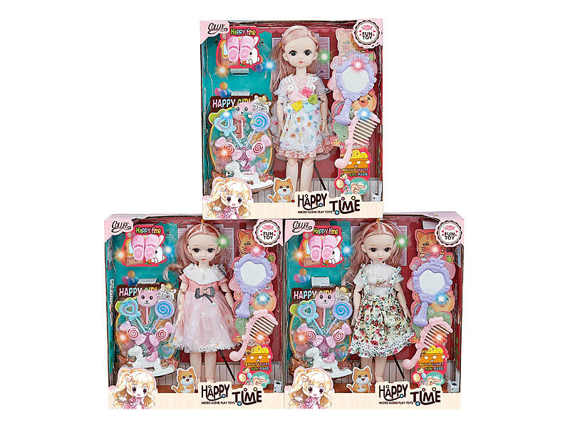 12inch Solid Body Doll Set W/L(3S) toys