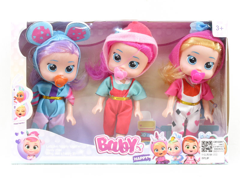 6inch Solid Body Cry Babys(3in1) toys