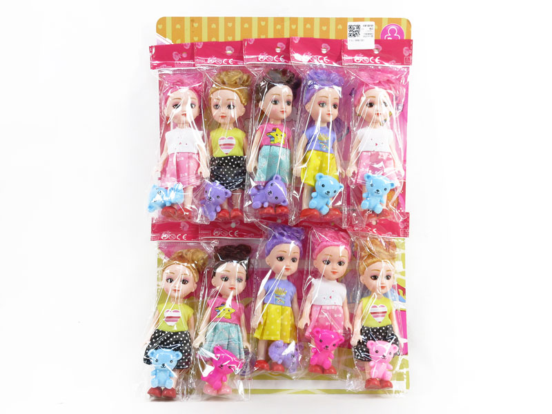 6inch Solid Body Doll Set(10in1) toys