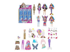 11.5inch Solid Body Soak Water And Change Color Barbie(6in1)
