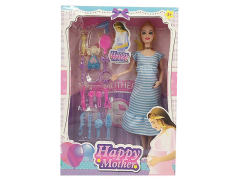 11.5inch Solid Body Pregnant Barbie Set