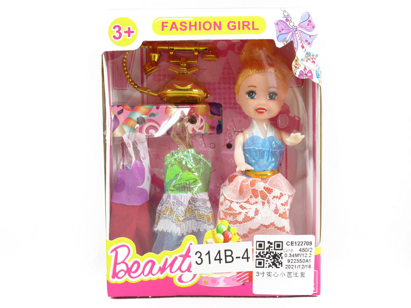 3inch Solid Body Doll Set toys