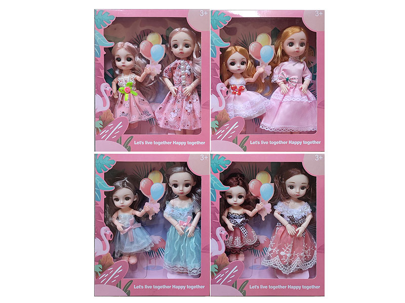 6-9inch Solid Body Doll Set(4S) toys