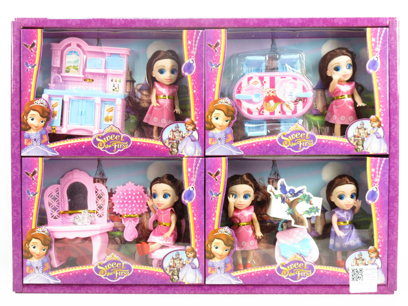 3inch Solid Body Doll Set(8in1) toys