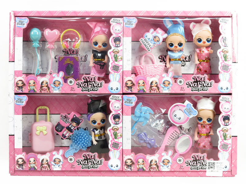 3inch Solid Body Doll Set(8in1) toys