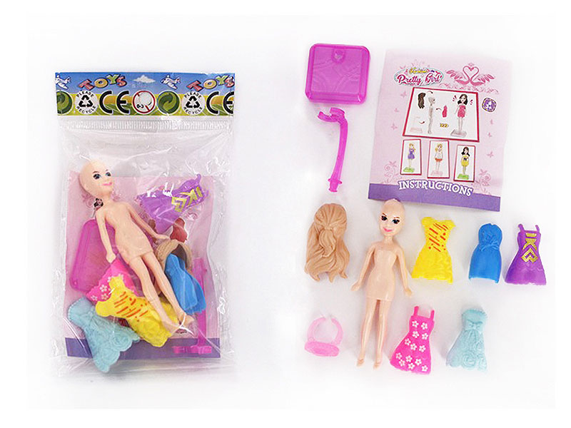 8.5CM Solid Body Change Doll Set toys