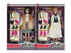 11.5inxh Solid Body Doll Set(2S) toys