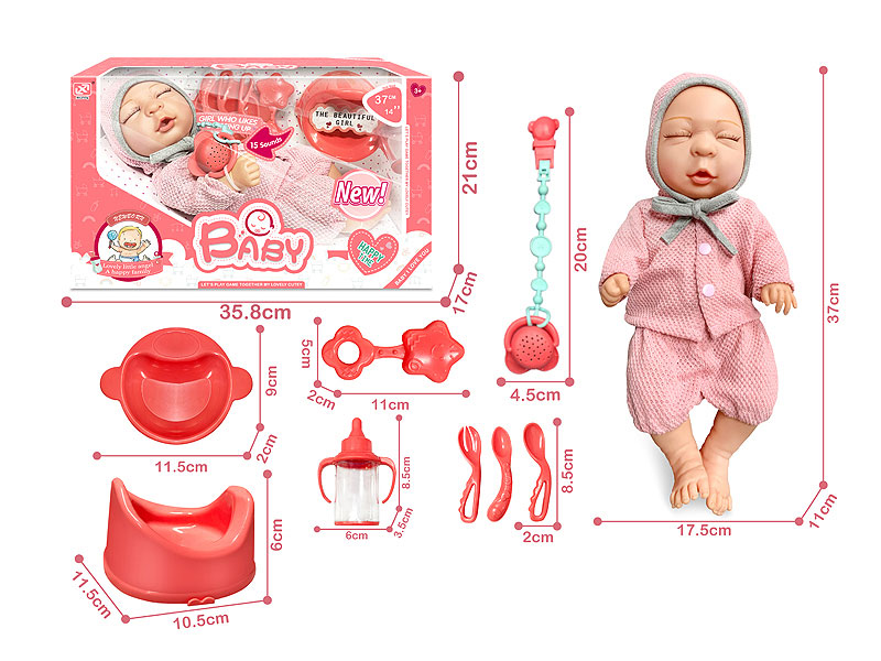 14inch Sleeping Posture Doll Set & W/Nipple toys