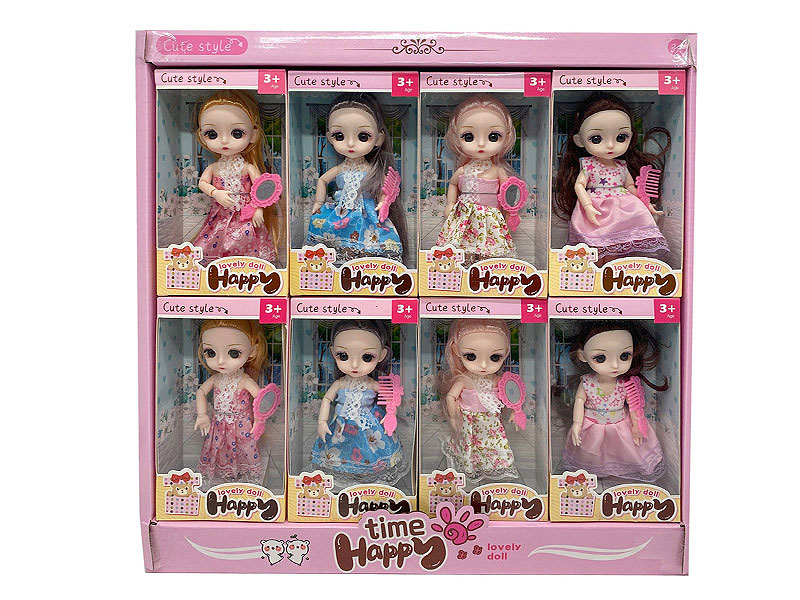 6inch Solid Body Doll Set(8in1) toys