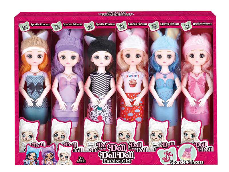 12inch Solid Body Doll Set(6in1) toys