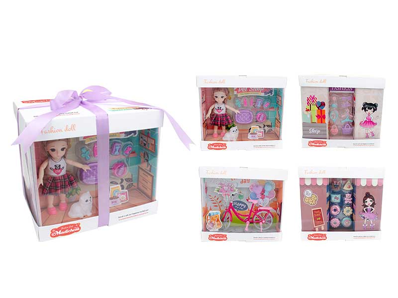 6inch Solid Body Doll Set(4in1) toys