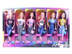 11inch Solid Body Doll Set(6in1) toys