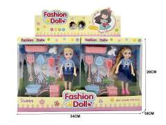 6inch Solid Body Doll Set(8in1) toys