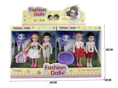 6inch Solid Body Doll Set(8in1) toys