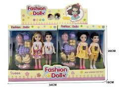 6inch Solid Body Doll Set(8in1) toys