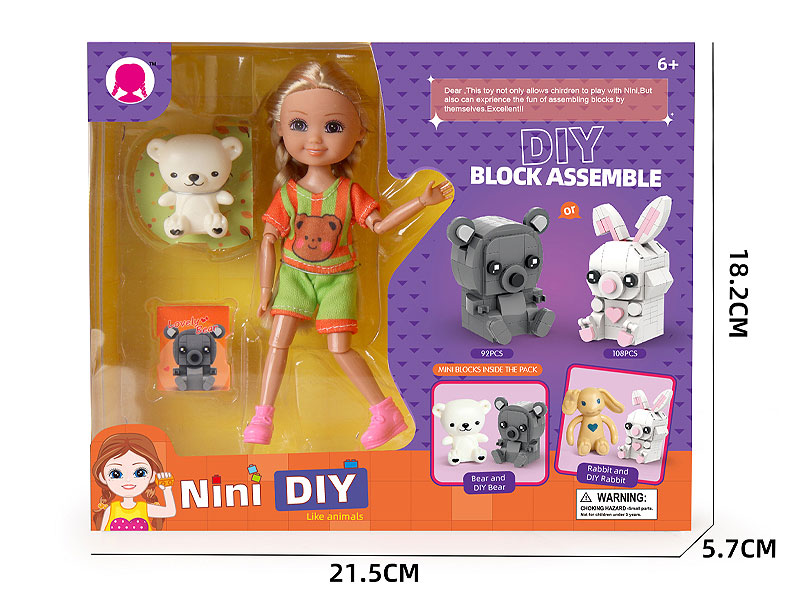 6inch Solid Body Doll Set toys