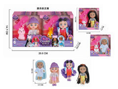 5inch Solid Body Doll Set(8in1) toys