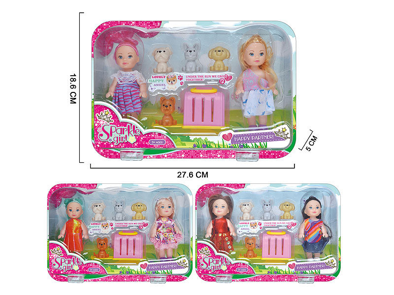 4.5inch Solid Body Doll Set(3S) toys