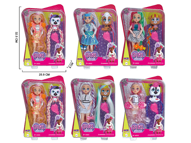 9inch Solid Body Doll Set(6S) toys