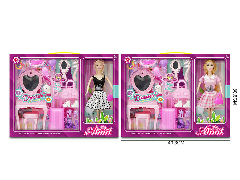 11inch Solid Body Doll Set(2S) toys