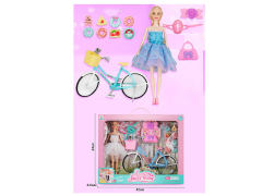 Solid Body Doll Set & Bike W/L(2S2C) toys