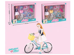 Solid Body Doll Set & Bike W/L(2S2C) toys