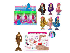 11.5inch Solid Body Color Changing Wash Mermaid Set(6in1)