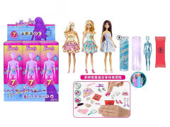 11.5inch Solid Body Color Changing Wash Doll Set(6in1)