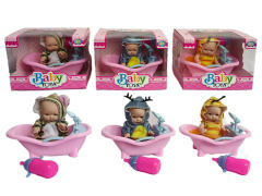 5inch Brow Moppet Set & Bathtub(3S) toys