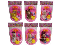 5inch Brow Moppet Set & Bathtub(6S) toys