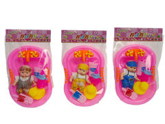 5inch Brow Moppet Set & Bathtub(3S) toys