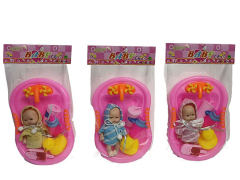 5inch Brow Moppet Set & Bathtub(3S) toys