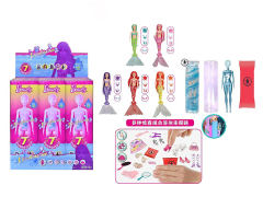 11.5inch Solid Body Color Changing Wash Doll Set(6in1) toys