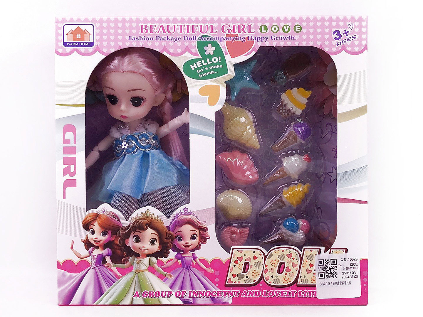 6inch Solid Body Doll Set toys