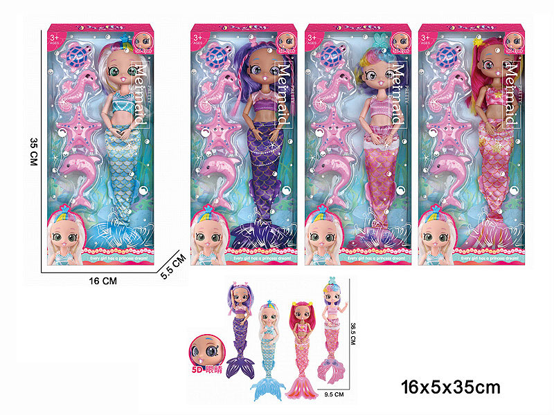 14inch Solid Body Mermaid Set(4S) toys