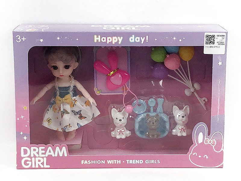 6inch Solid Body Doll Set toys